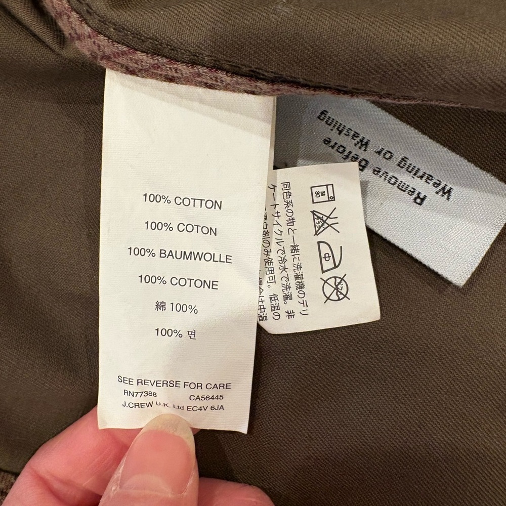J. Crew Dark Olive waxed Utility Jacket with Gold Buttons - Picture 5 of 5